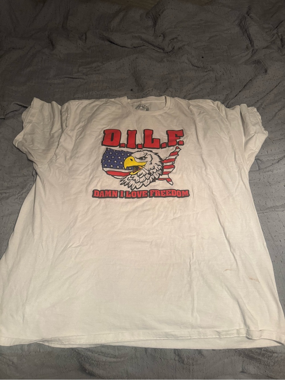 Spencer's White D.I.L.F. And M.I.L.F. Fourth of July shirts